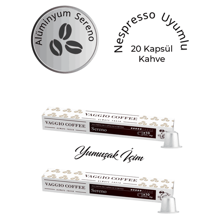 Vaggio%20Coffee%20Nespresso%20Uyumlu%20Sereno%20Alüminyum%20Kapsül%2020’li