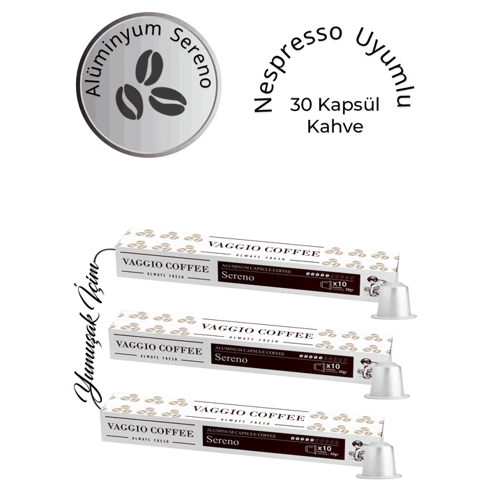 Vaggio%20Coffee%20Nespresso%20Uyumlu%20Sereno%20Alüminyum%20Kapsül%2030’lu